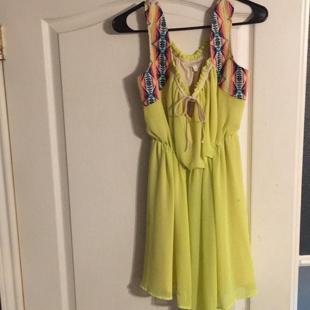 Gianni Bini Neon Yellow Spring Dress